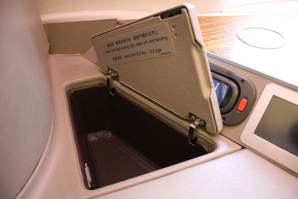 Cathay Pacific First Class – Small storage unit