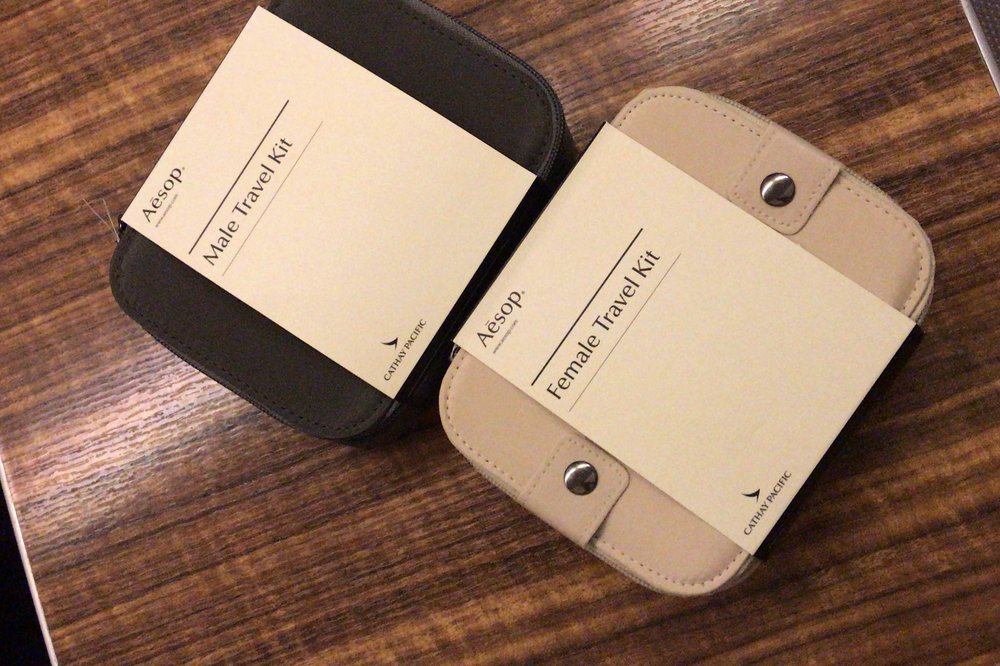 Cathay Pacific First Class – Aesop amenity kits