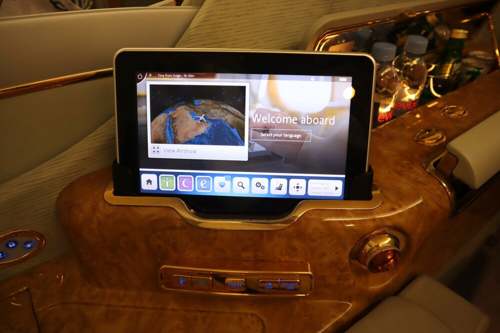 Emirates A380 First Class – In-seat tablet