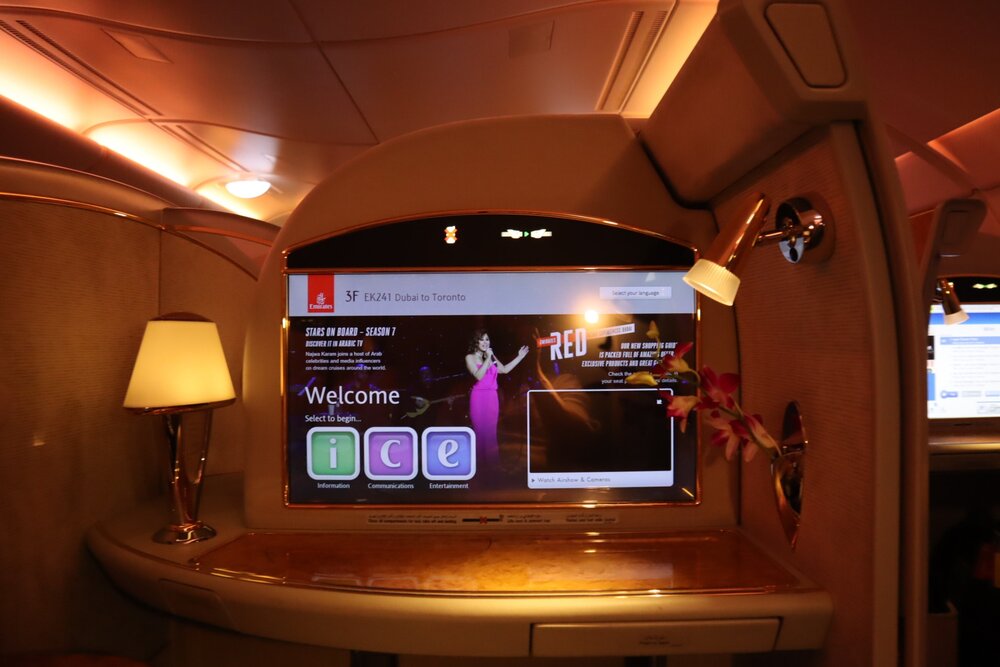 Emirates A380 First Class – ICE entertainment system