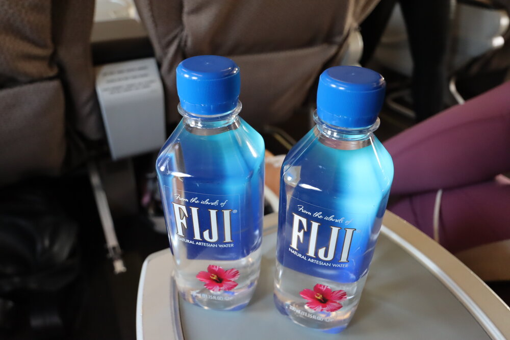 Fiji Airways 737 business class – Fiji Water