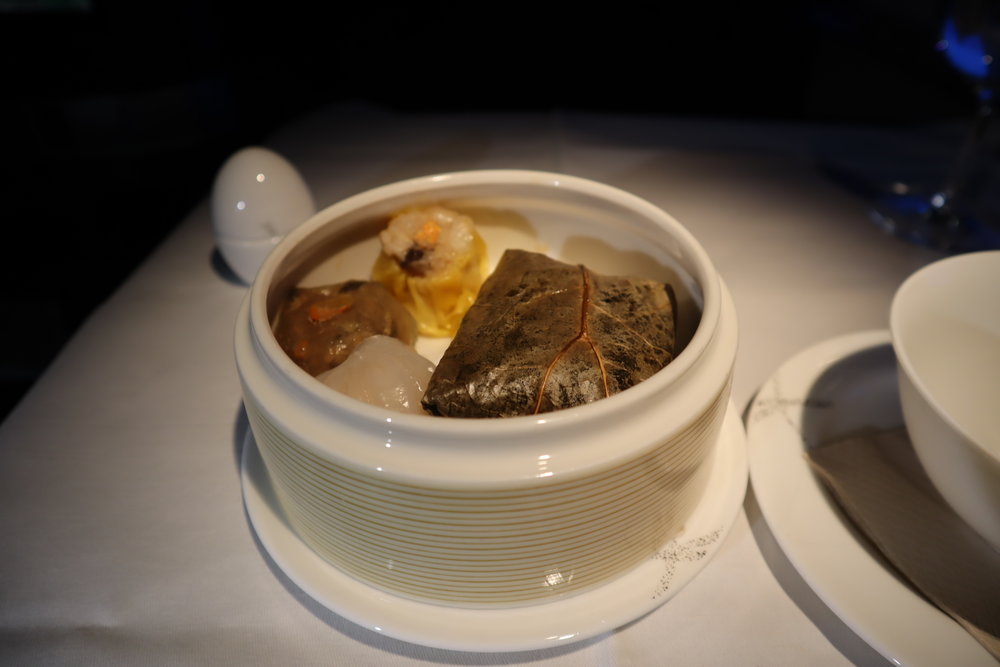 Cathay Pacific First Class – Dim sum selection