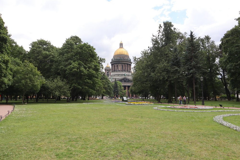 St. Isaac’s Cathedral viewed from the Alexandrovskiy Garden