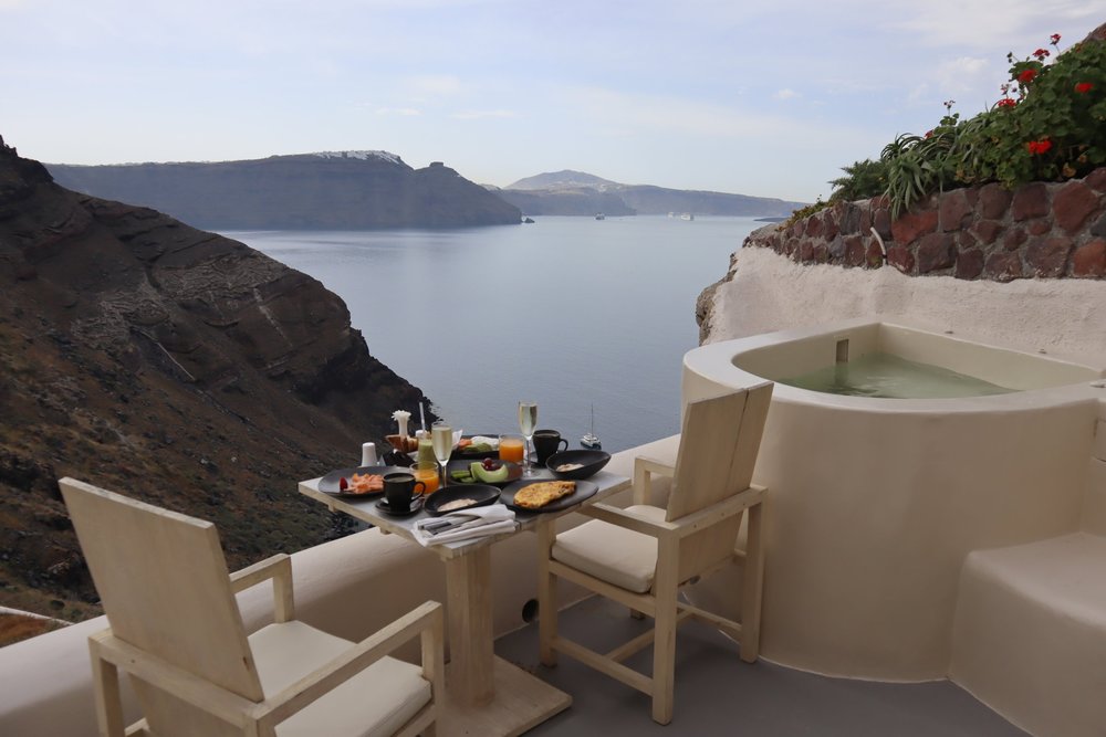 View of the Santorini caldera