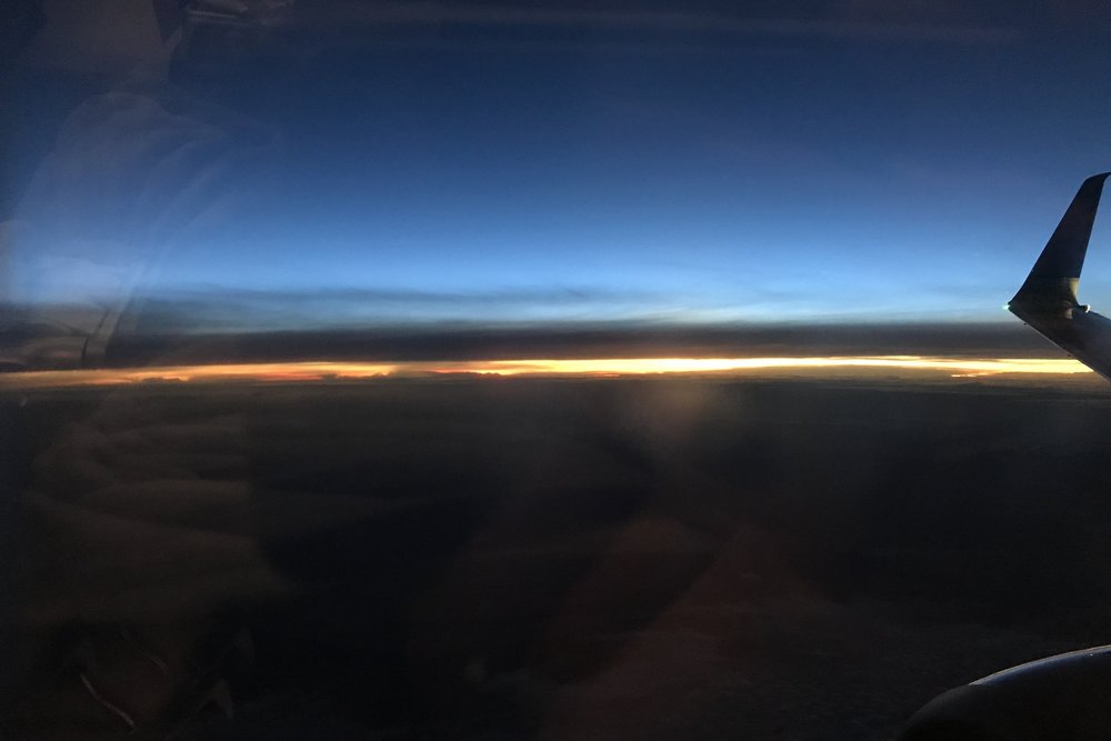 Copa Airlines business class – Sunrise upon descent