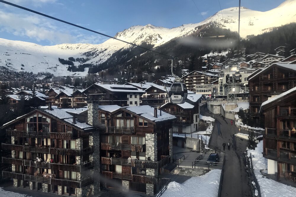 Le Châble to Verbier cable car – Arrival in Verbier