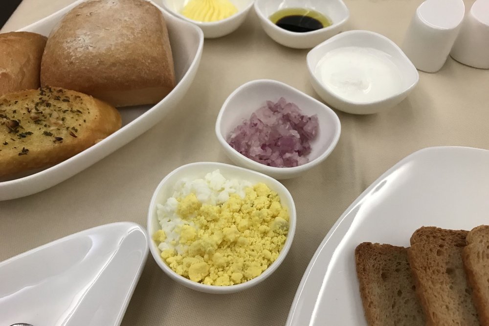 Asiana Airlines First Class – Caviar accompaniments