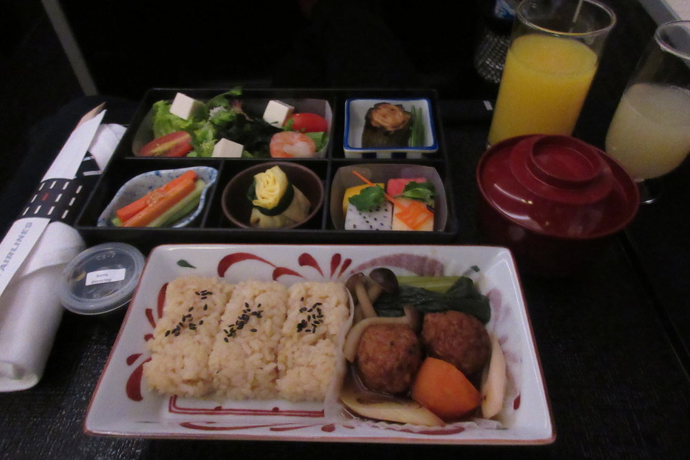 Japan Airlines business class – Japanese breakfast