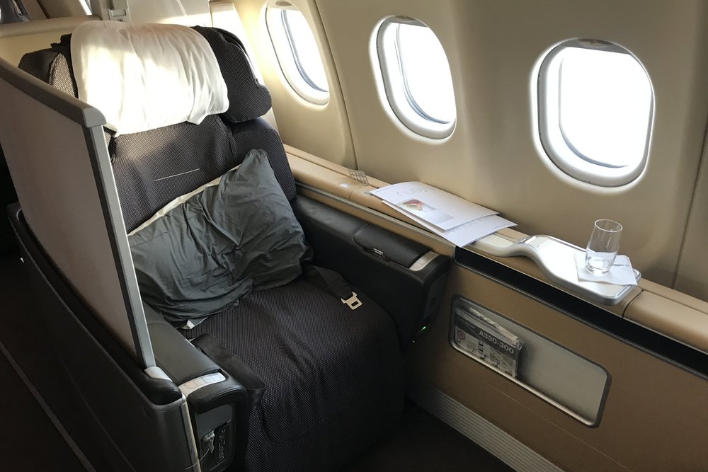 The Lufthansa First Class suite, mid-flight