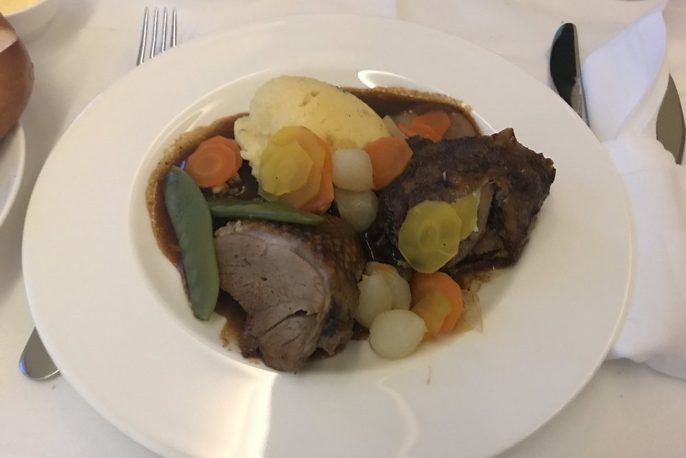 Lufthansa First Class – Roast duck