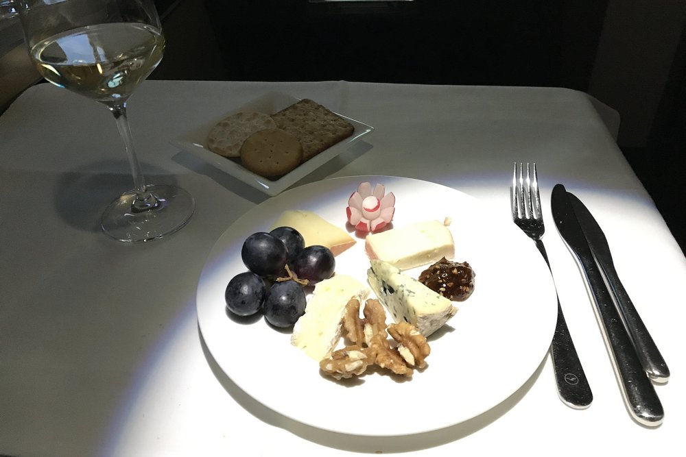 Lufthansa First Class – Cheese plate