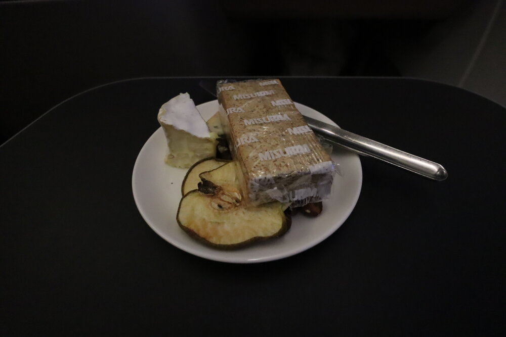 Qantas business class – Cheese plate