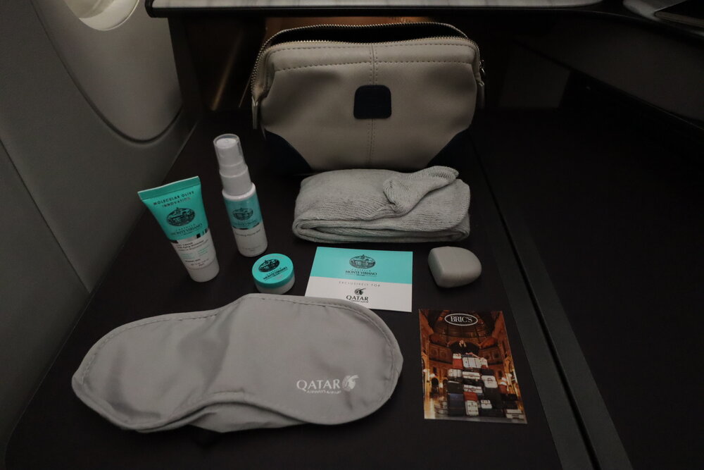 Qatar Airways A350 Qsuites business class – Amenity kit contents