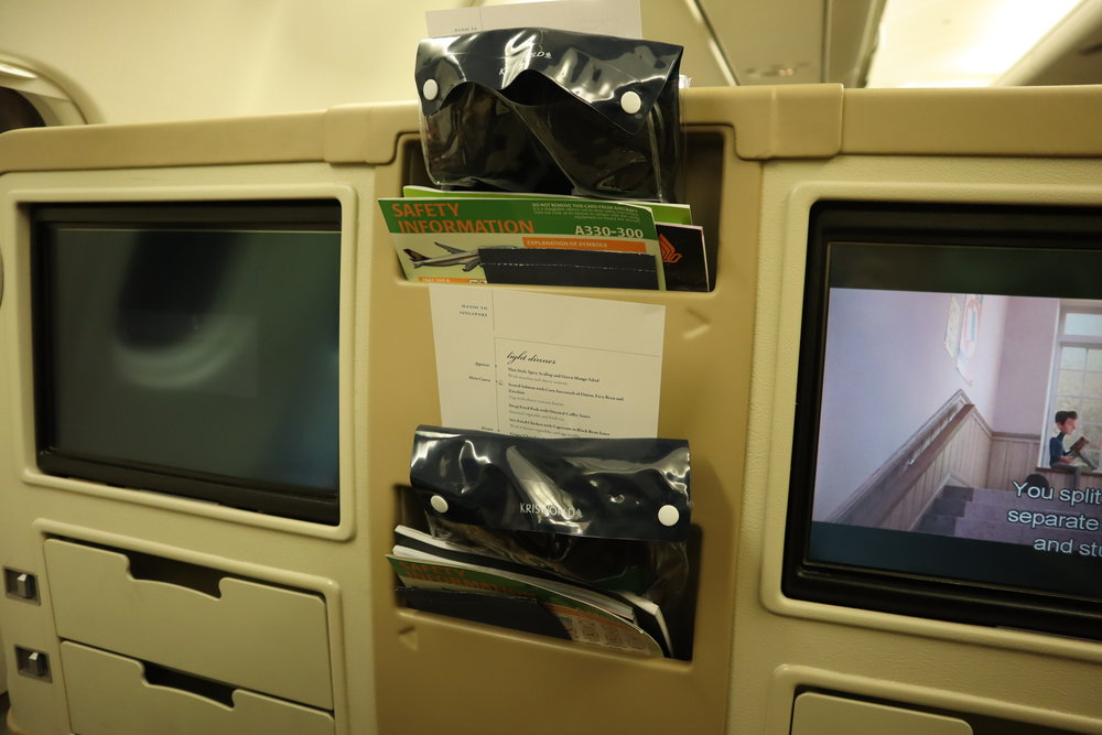 Singapore Airlines A330 business class – Literature pockets