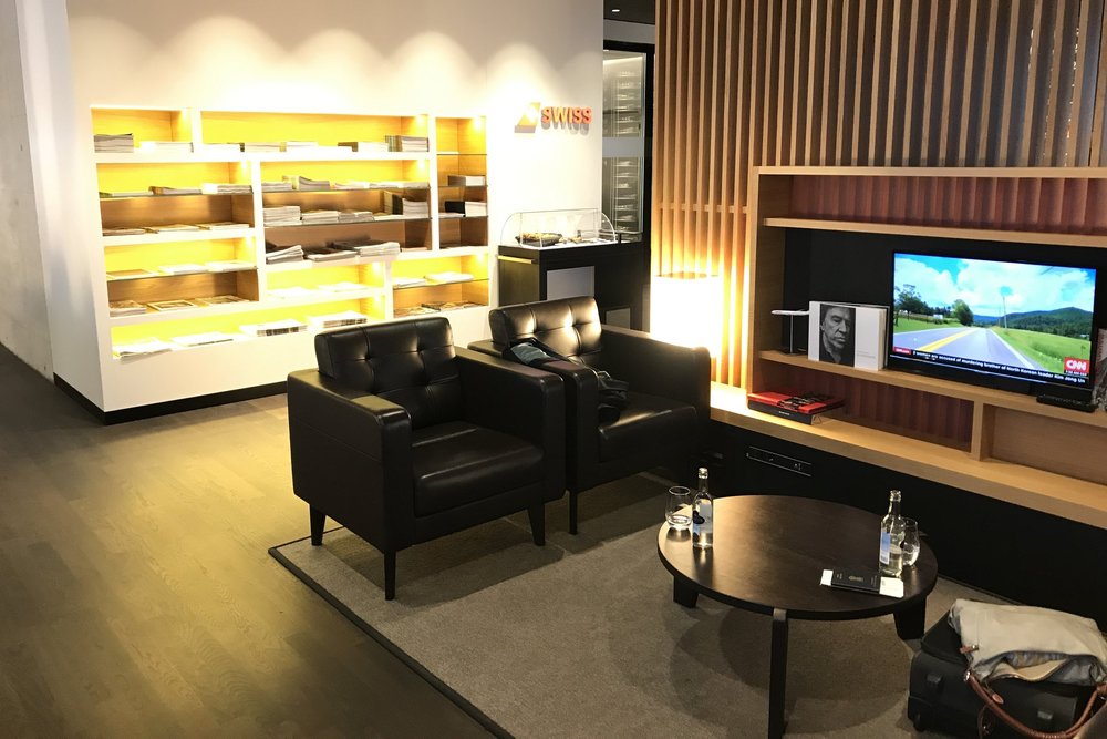 Swiss First Class Lounge Zurich – Magazine rack