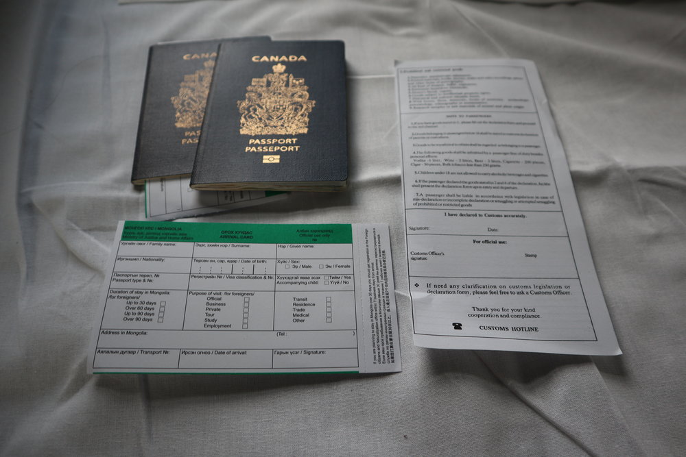 Trans-Mongolian Railway (RZD) Second Class – Immigration forms for Mongolia