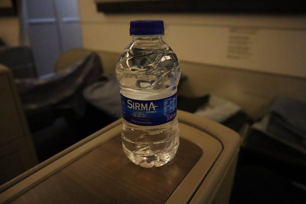 Turkish Airlines 777 business class – Bottled water