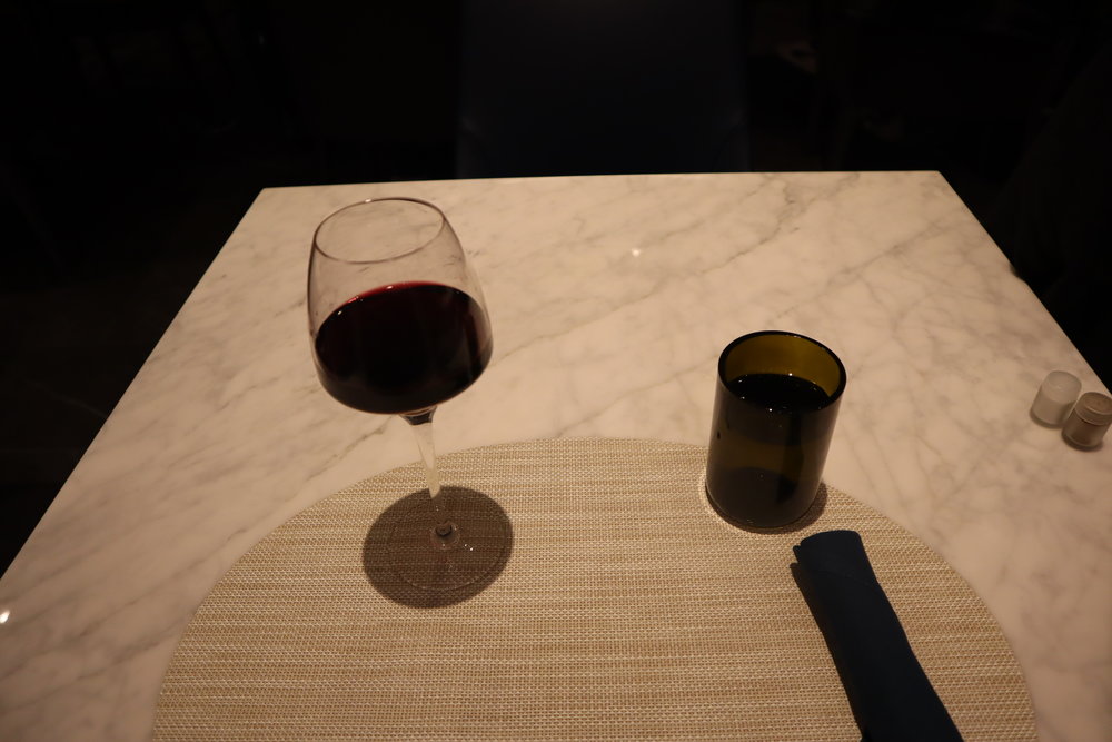 United Polaris Lounge Newark – Glass of Malbec