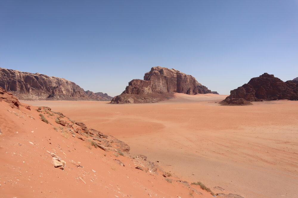 Climbing the red sand dune