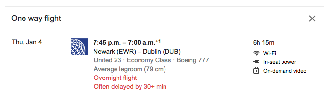 United-Flight-Newark-Dublin