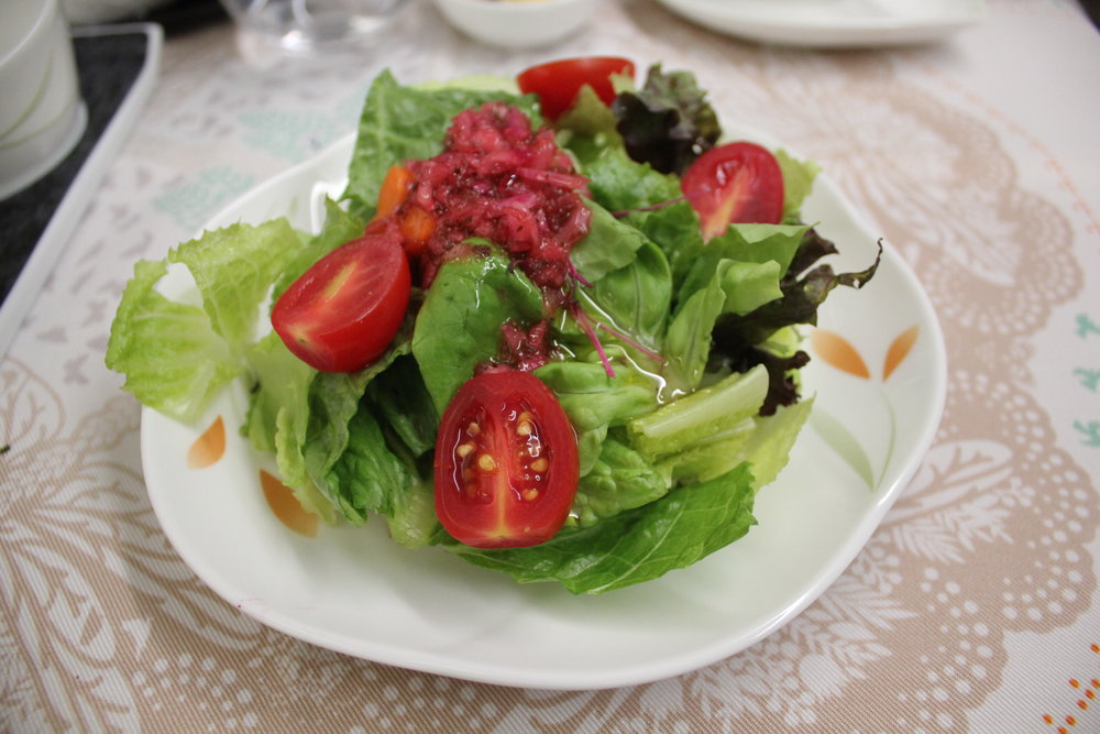 EVA Air business class – Garden salad