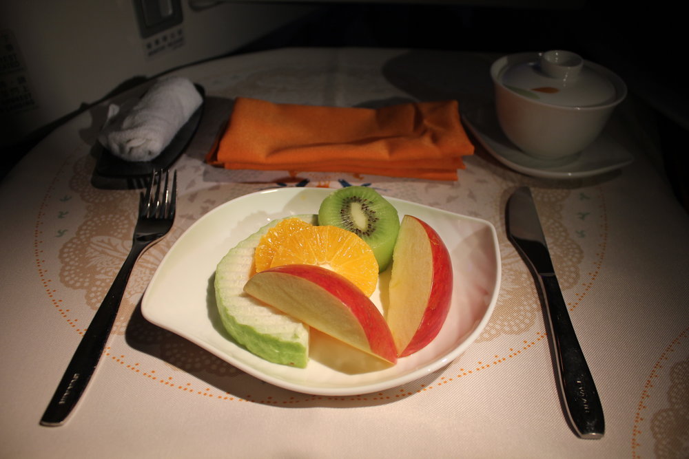 EVA Air business class – Fruit plate