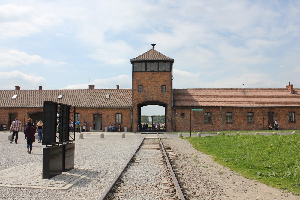 The "death gate" at Auschwitz II–Birkenau: these were the gates that greeted 1.3 million Holocaust victims that perished at the Birkenau extermination camp, including 1.1 million European Jews