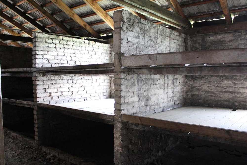 Women had to sleep on these bunks (the lower bunk was no more than cold hard ground) while awaiting their deaths, since the gas chambers were at full capacity due to the masses of arriving Jews. Countless women died here before they could be summoned.