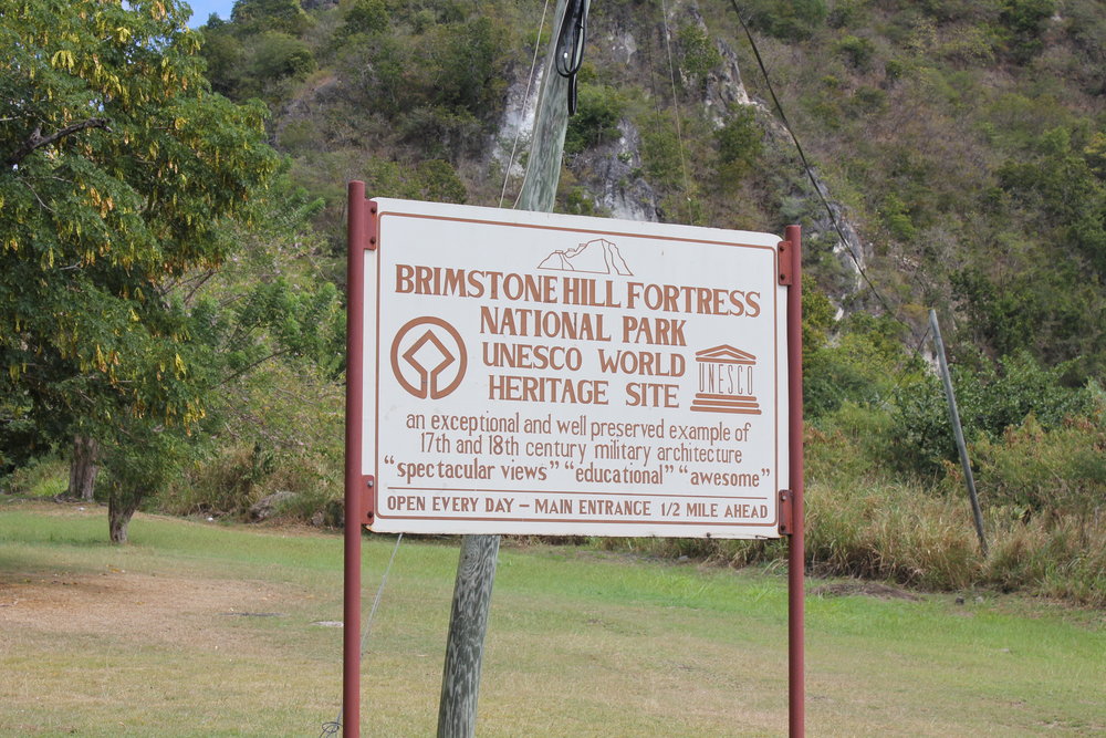 Brimstone Hill Fortress National Park – Sign on approach