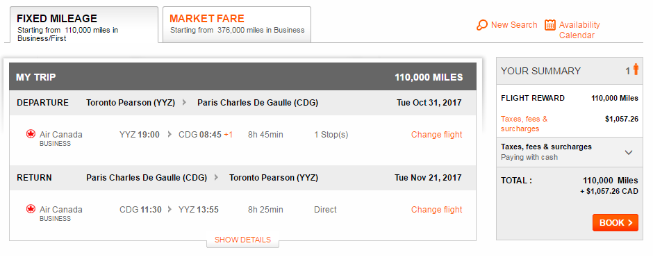 Aeroplan Toronto to Paris on Air Canada | Prince of Travel | Miles &amp; Points