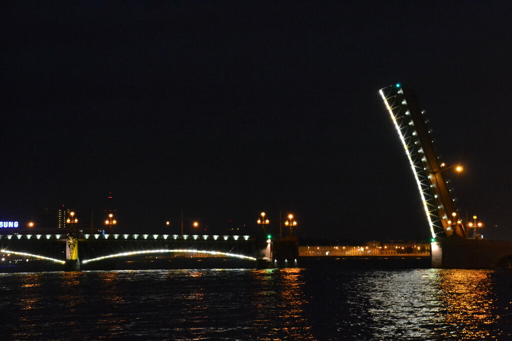 Trinity Bridge drawn at night