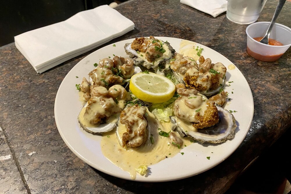 Charbroiled oysters at Felix’s