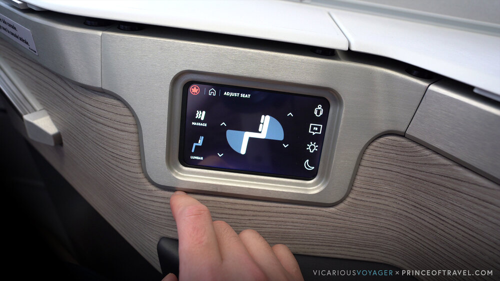 Air Canada A330 new business class – Seat controls