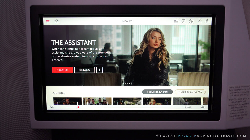 Air Canada A330 new business class – Movie selection