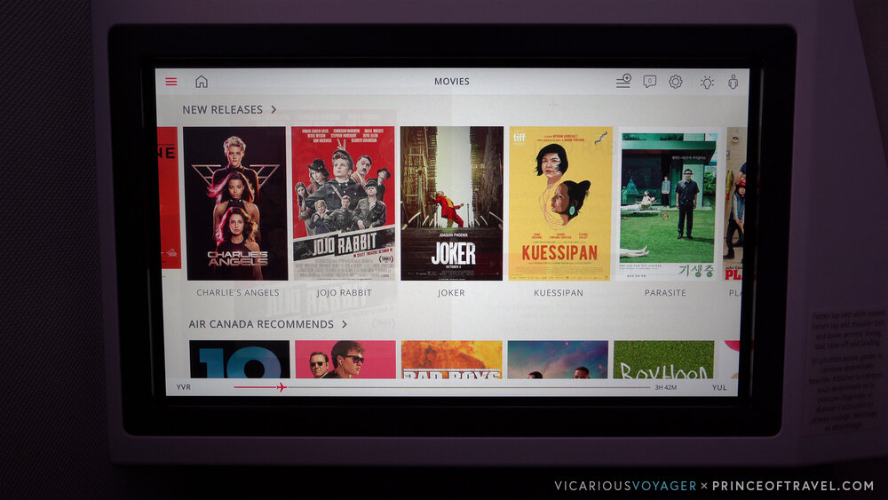 Air Canada A330 new business class – Movie selection