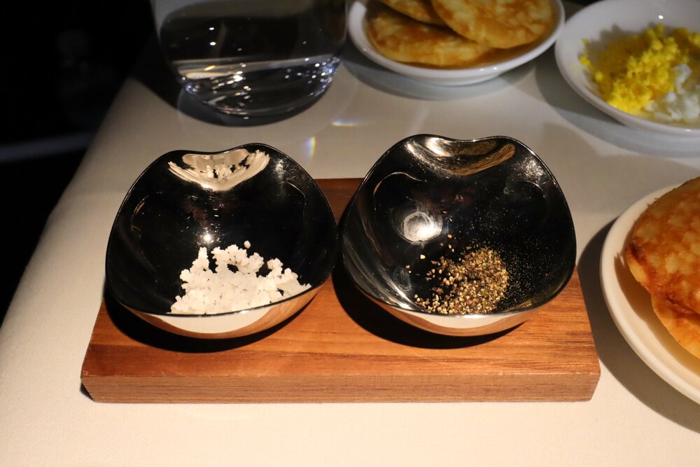 Cathay Pacific First Class – Salt and pepper trays