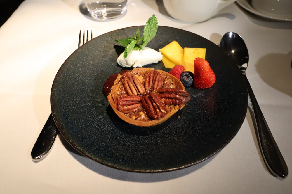 Cathay Pacific First Class – Chunky chocolate pecan & walnut pie