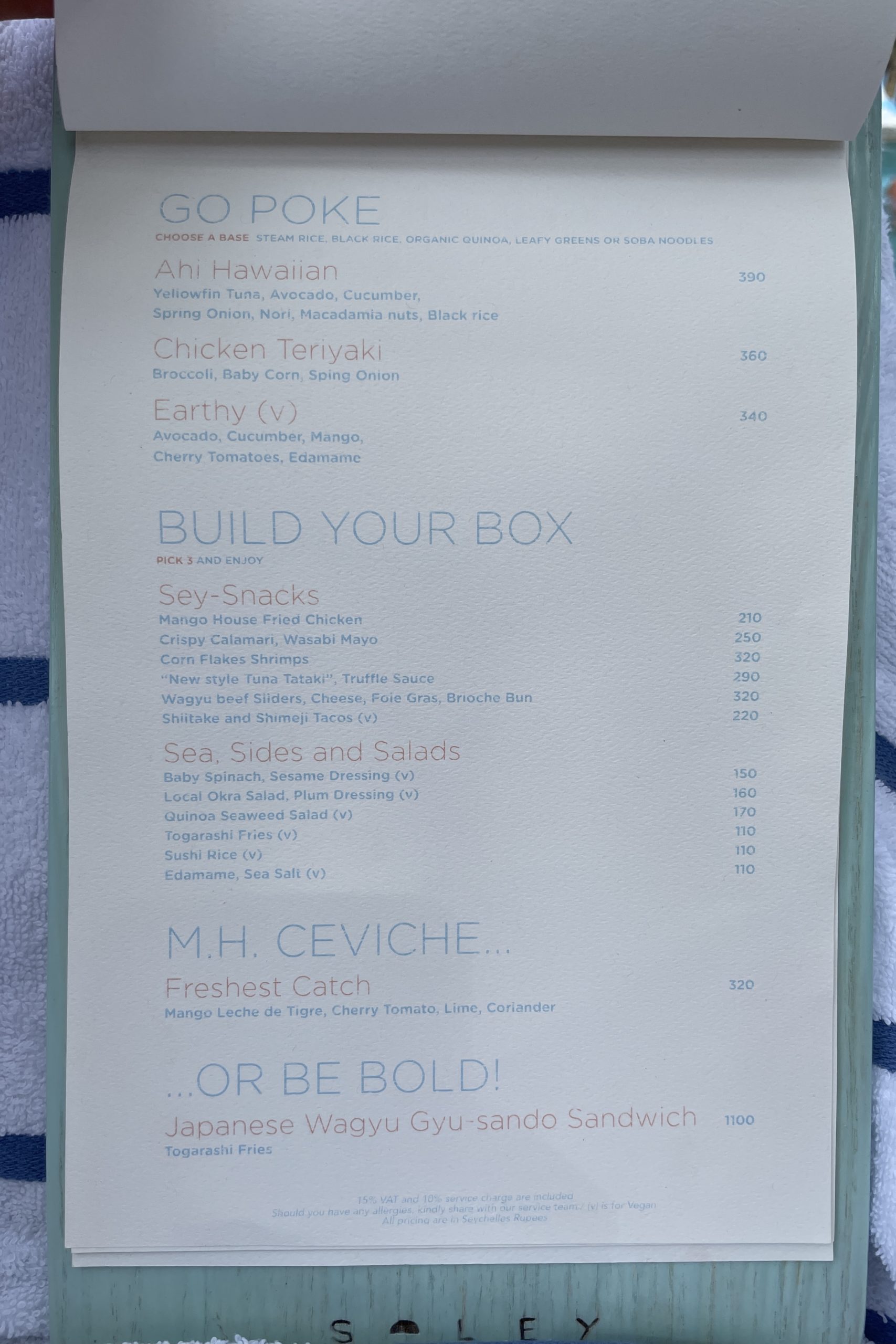 Mango House Seychelles – Soley menu