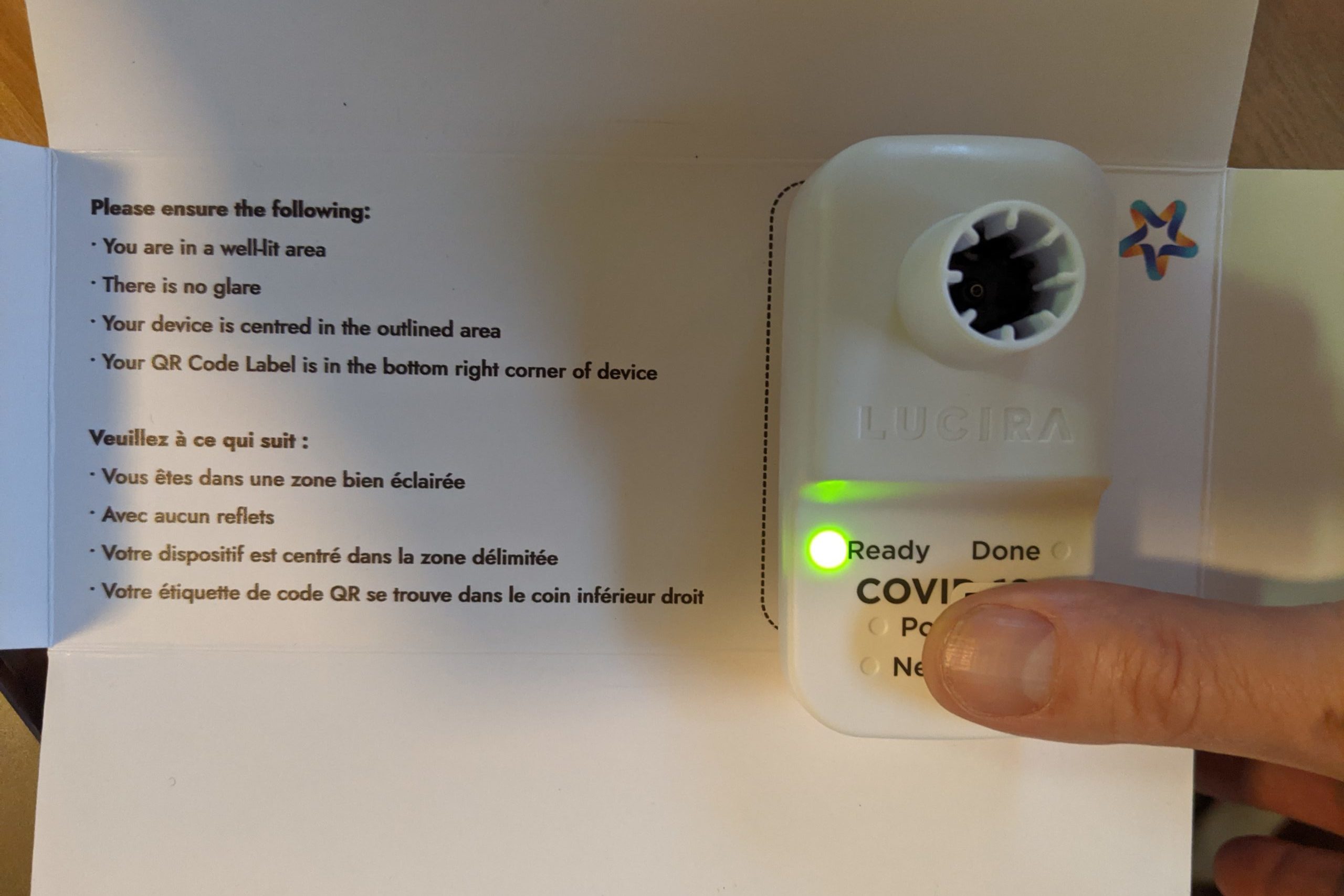 Switch Health RT-LAMP Test Kit – Test unit, with QR code sticker attached