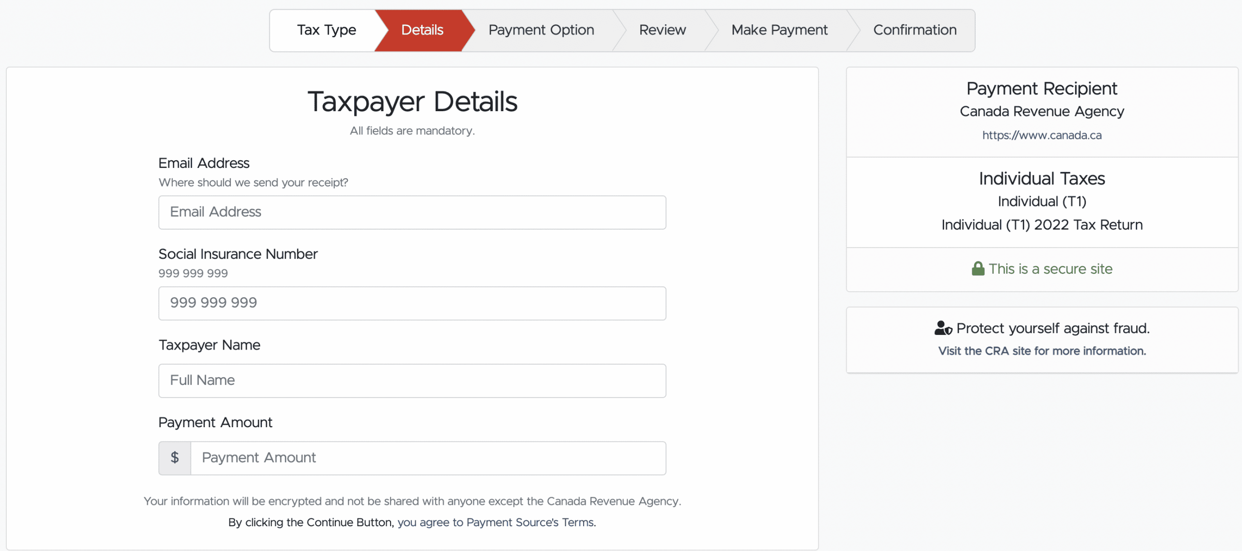 screenshot of paysimply platform