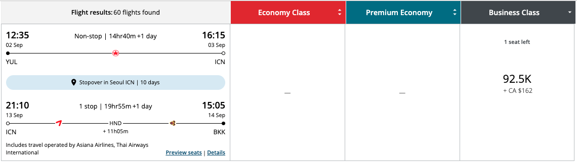 Complex stopover booking outbound