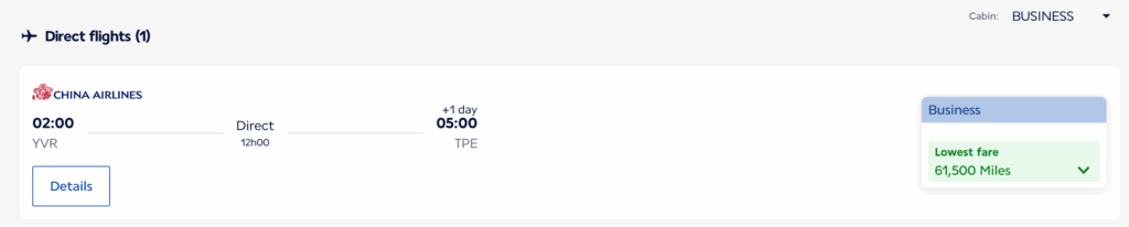 china airlines yvr tpe