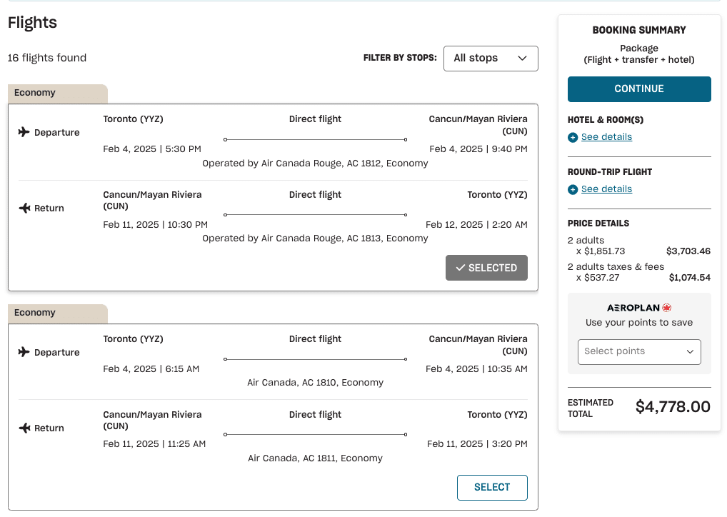 Earning Aeroplan Points On Air Canada Vacations Prince Of Travel