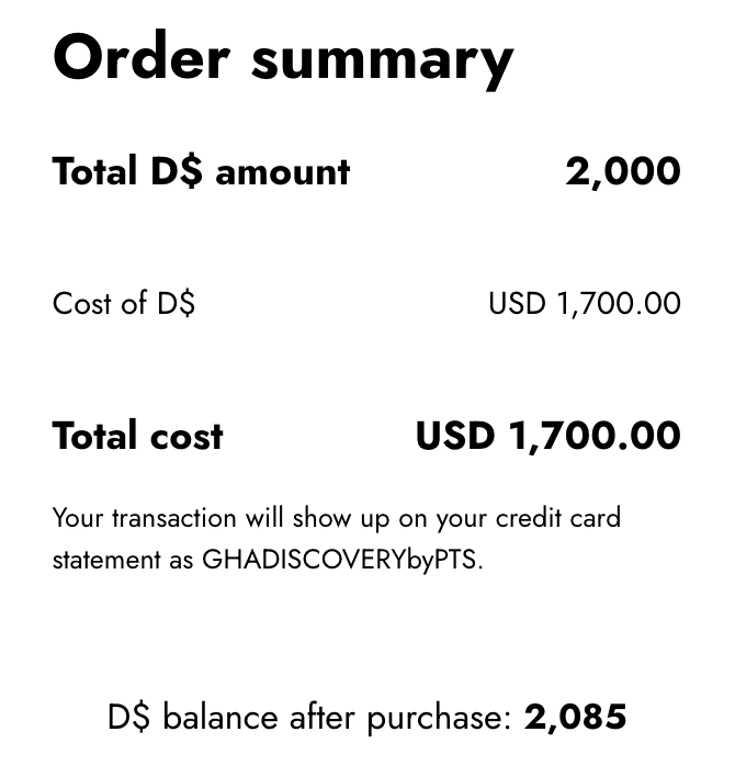 discovery dollars checkout