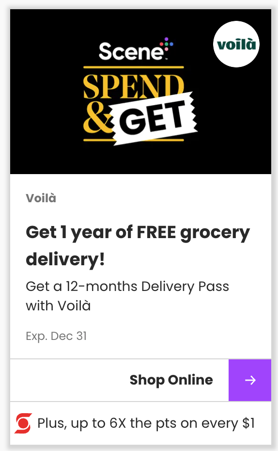 voila by sobeys free delivery pass