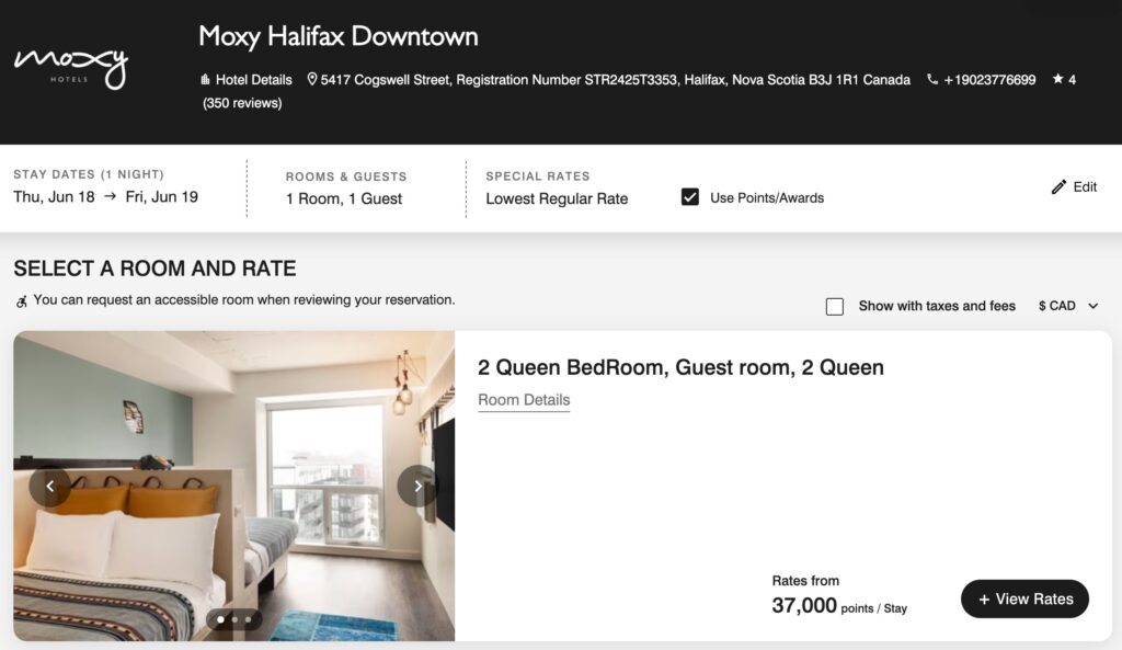 moxy halifax room rate