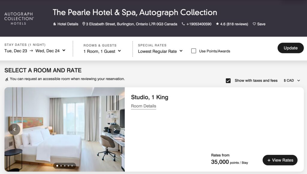 pearl autograph room rate