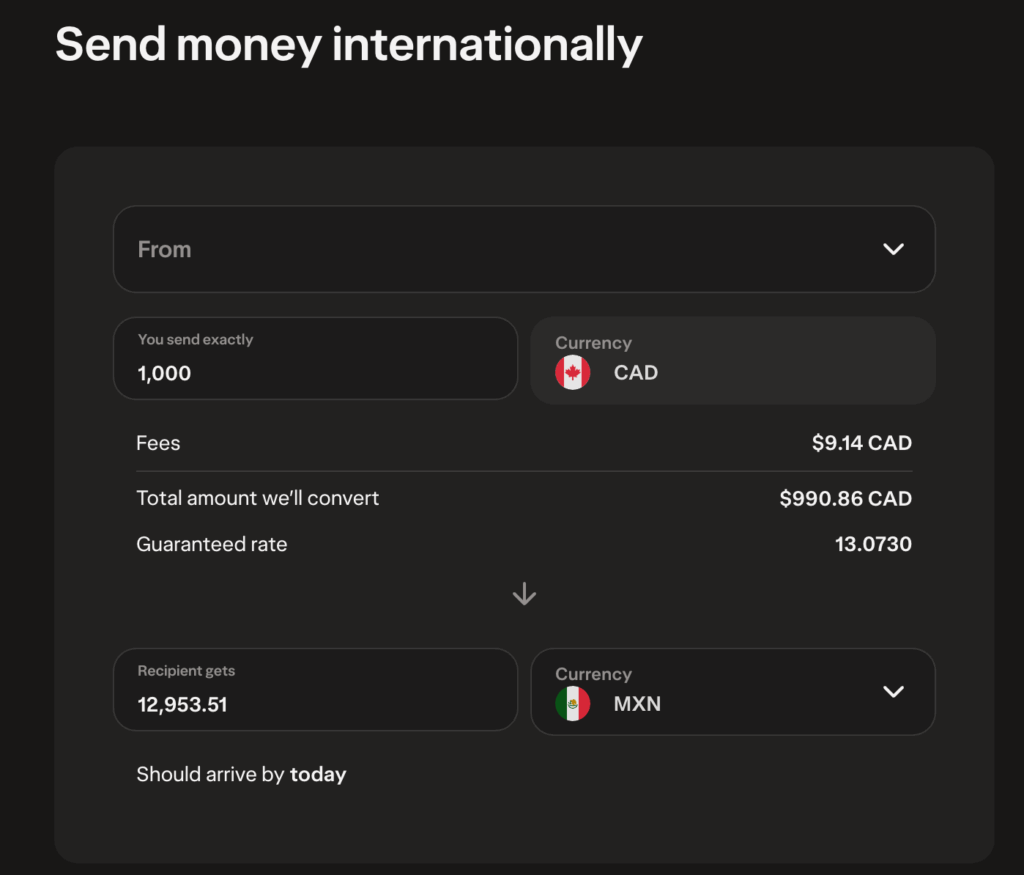 Wealthsimple international transfer