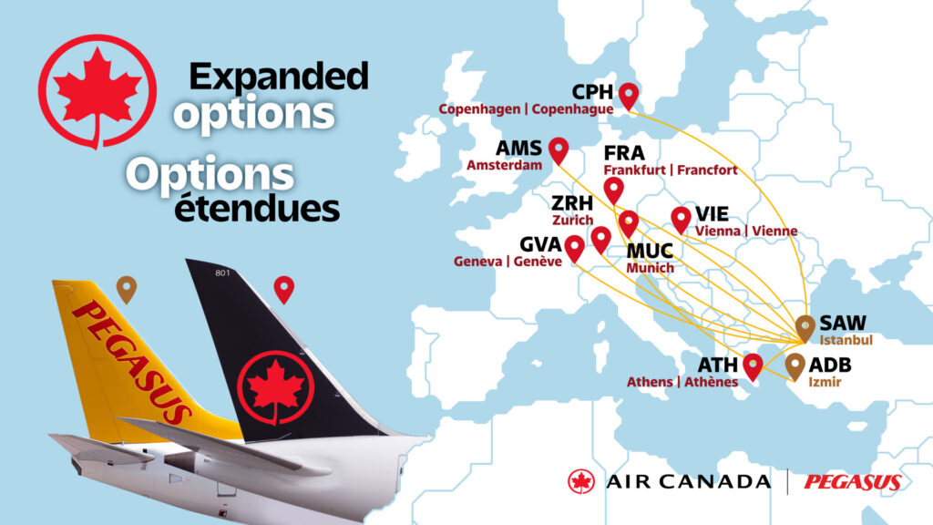 air canada pegasus airline partnership