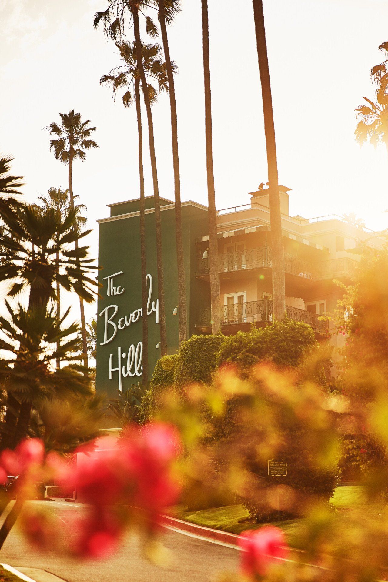 The Beverly Hills Hotel exterior with gardens, Los Angeles